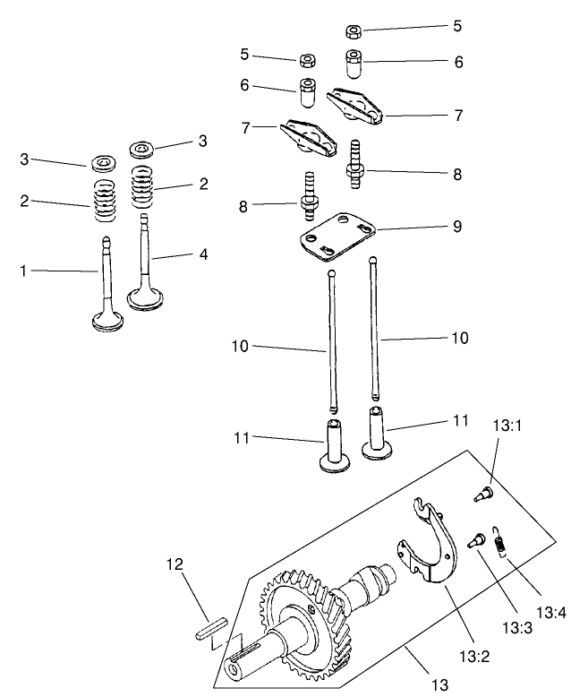 Camshaft and Valve Assembly