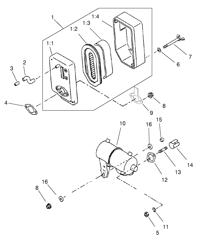 Air Cleaner and Muffler Assembly