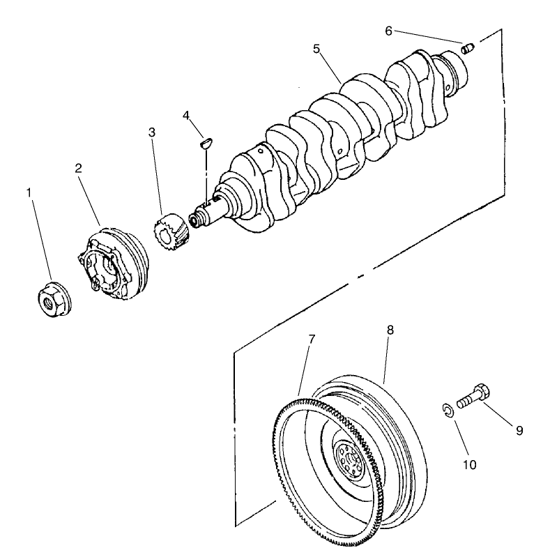 Crankshaft and Flywheel Assembly