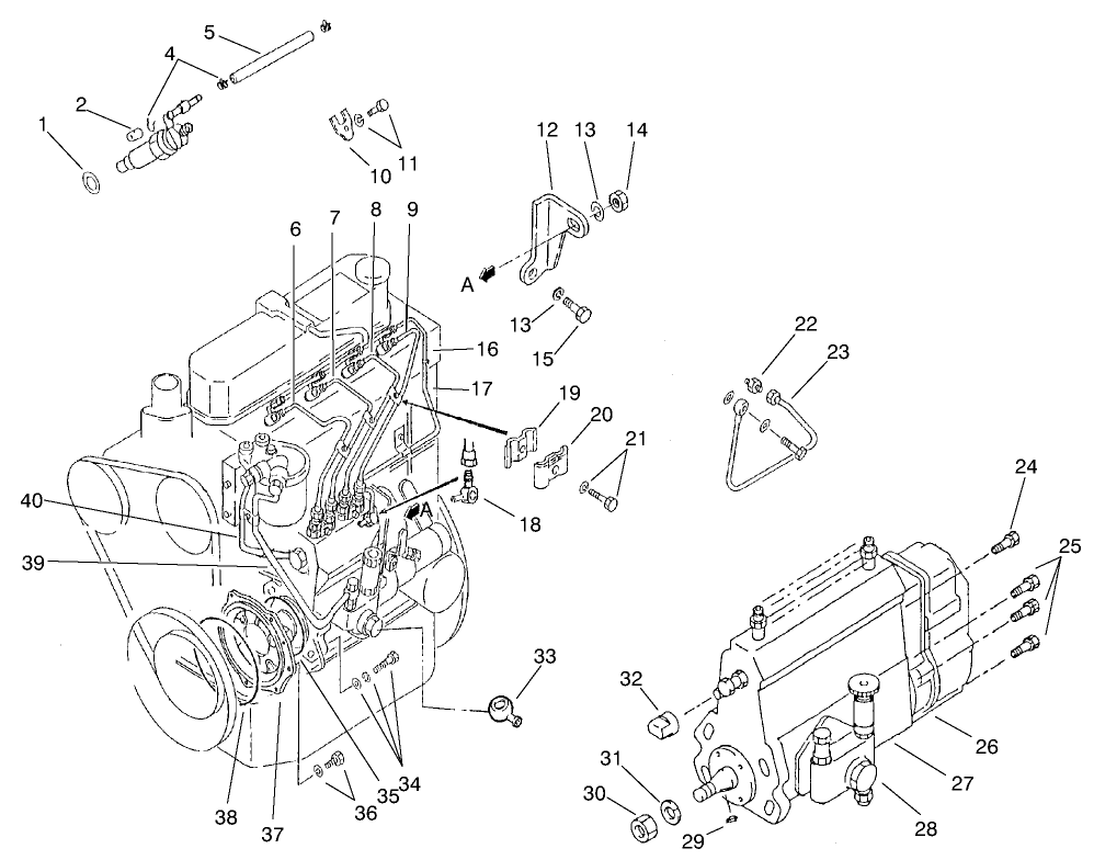 Fuel Injection Pump Mount Assembly