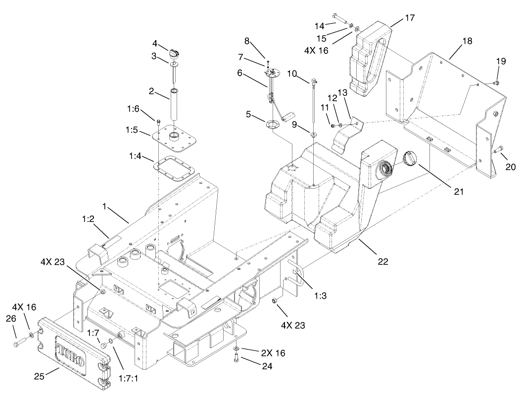 Main Frame and Fuel Tank Assembly
