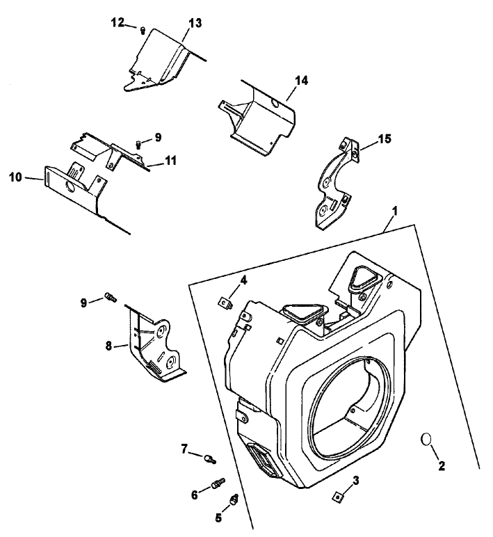 Blower Housing and Baffles Assembly Kohler Engine CH25S PS-68688