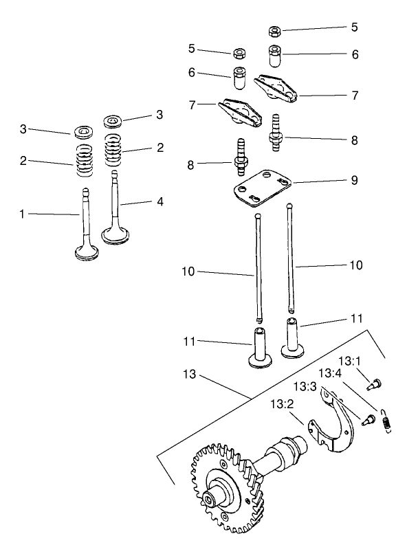 Camshaft and Valve Assembly