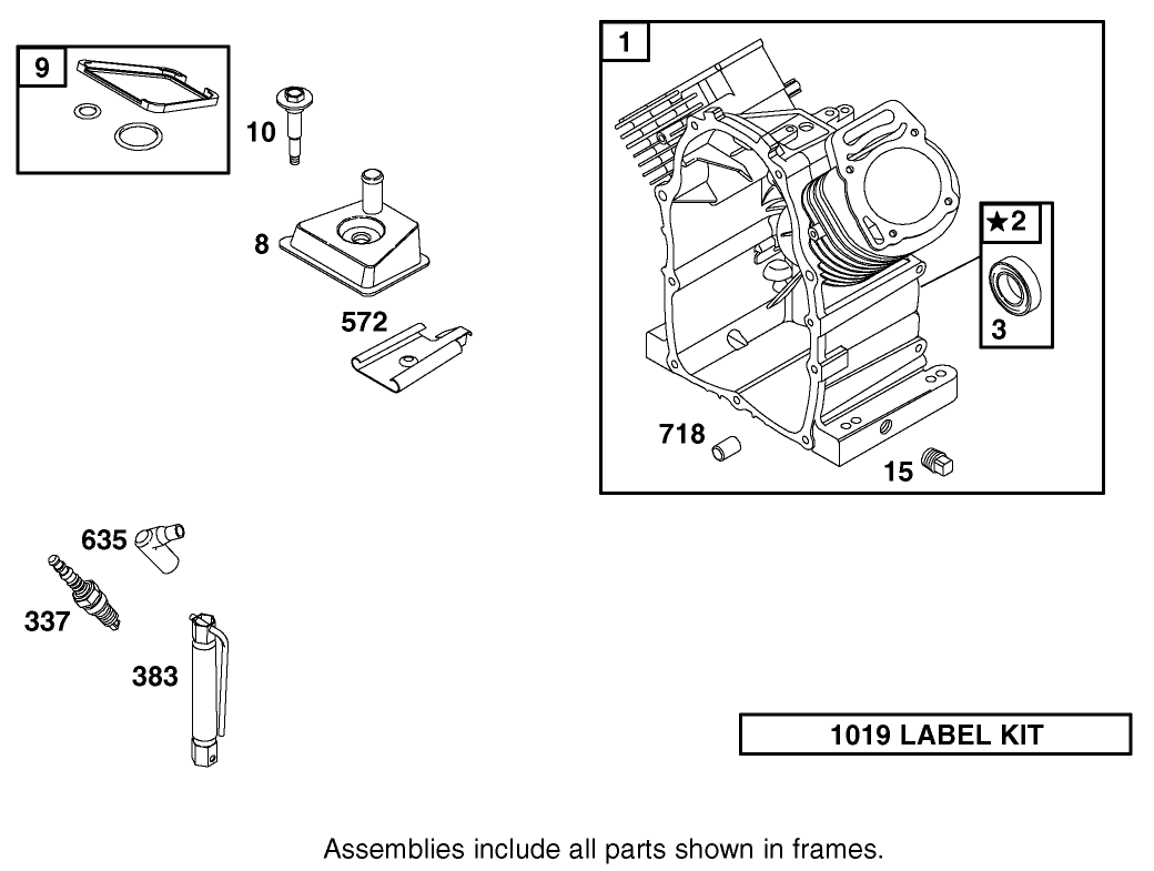 Cylinder Assembly Briggs and Stratton 303440-1320-E1