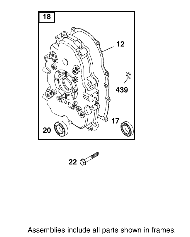 Crankcase Assembly Briggs and Stratton 303440-1320-E1
