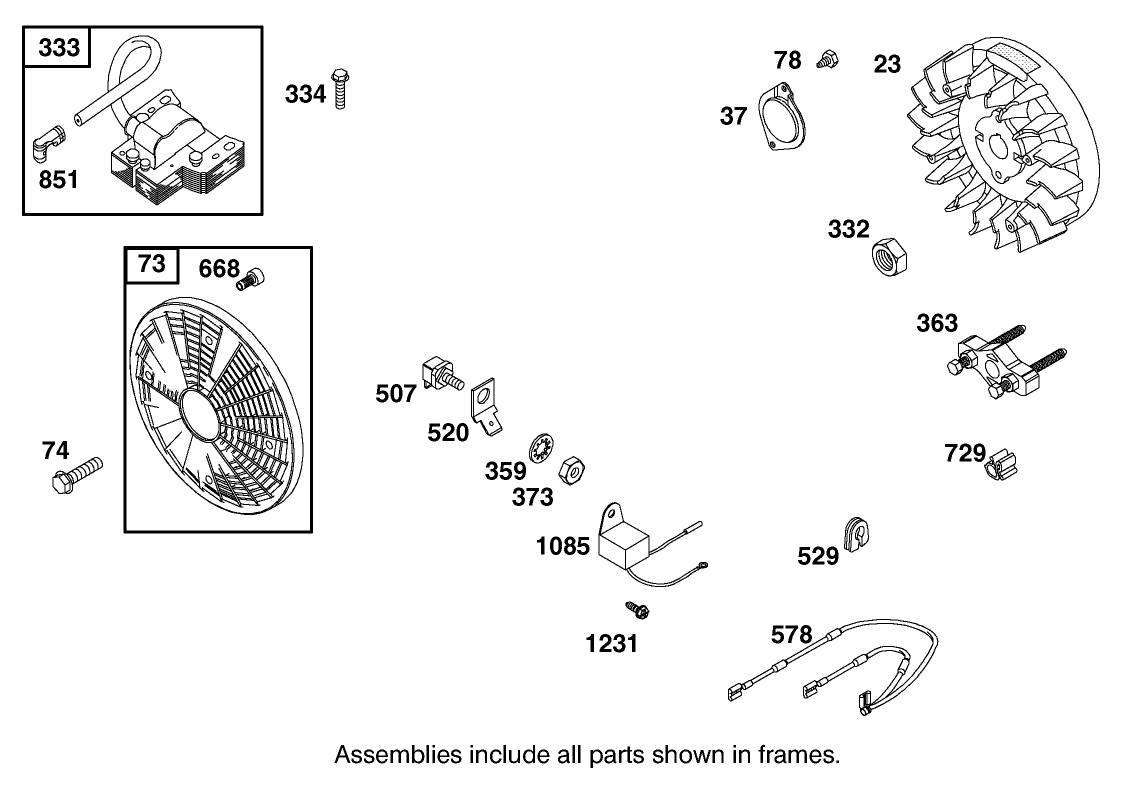Flywheel Assembly Briggs and Stratton 303440-1320-E1