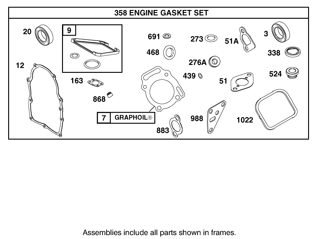 Gasket Assembly Briggs and Stratton 303440-1320-E1