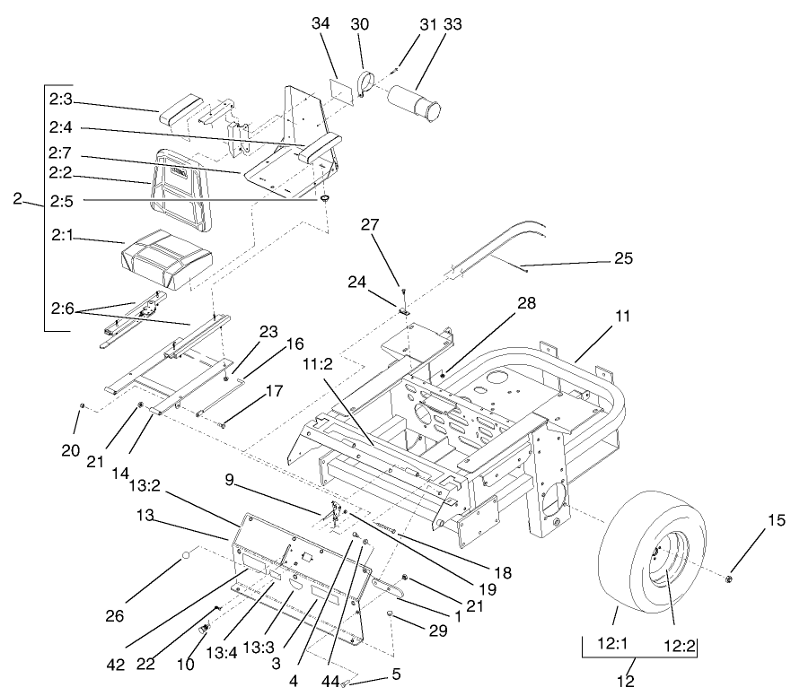 Rear Frame and Wheel Assembly
