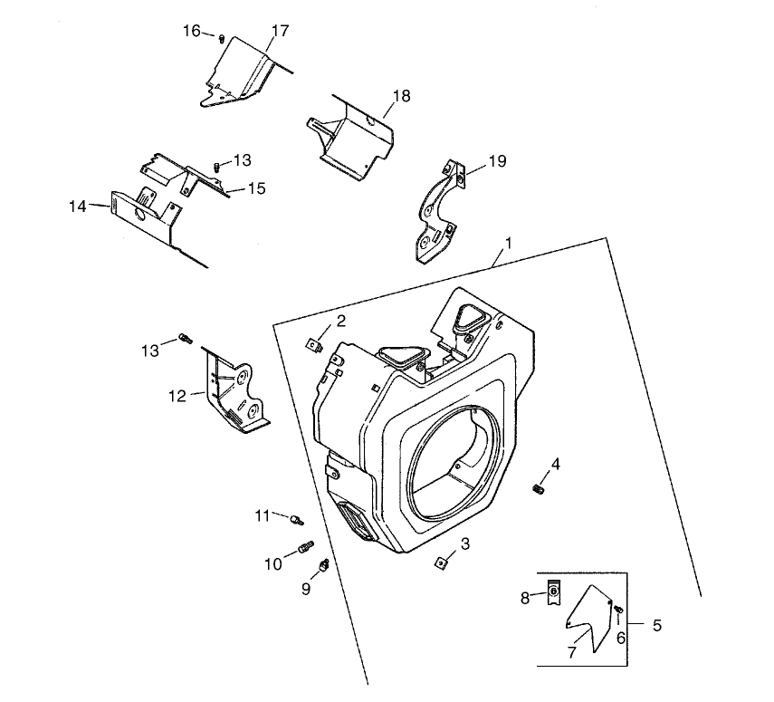 Blower Housing and Baffle Assembly - Group 6 Kohler CH23S-76550