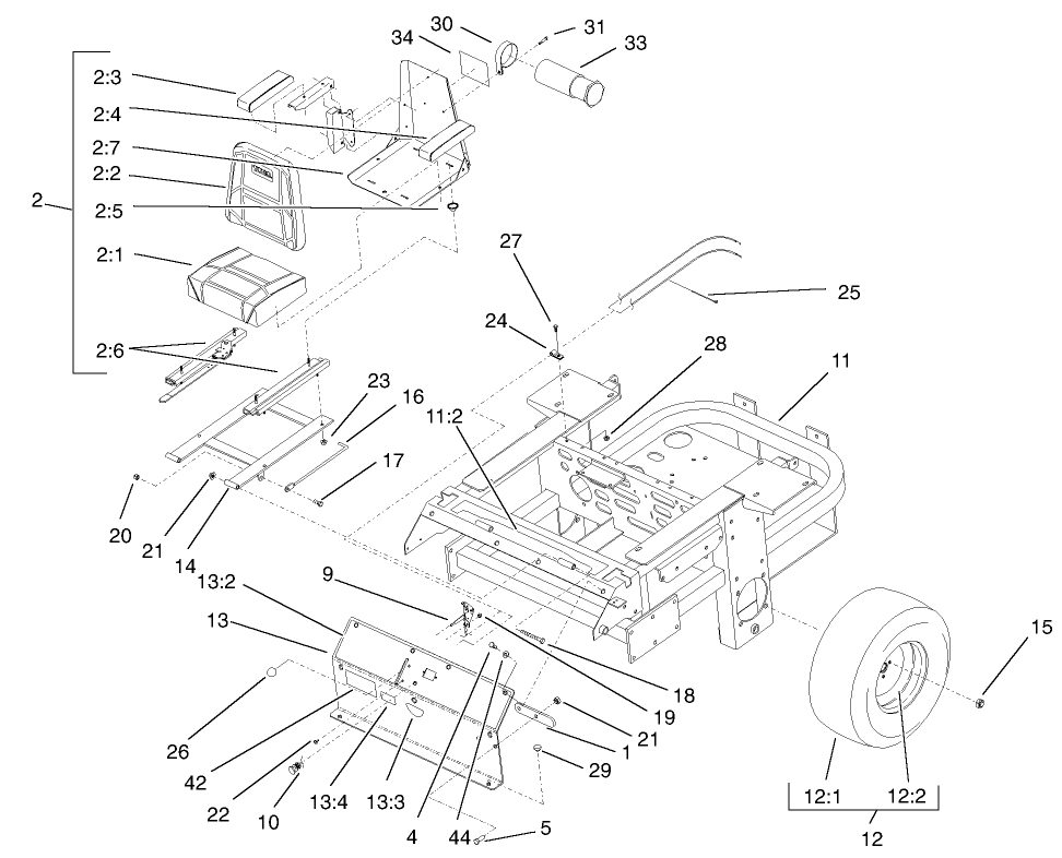 Rear Frame and Wheel Assembly