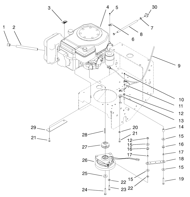 Engine and Clutch Assembly