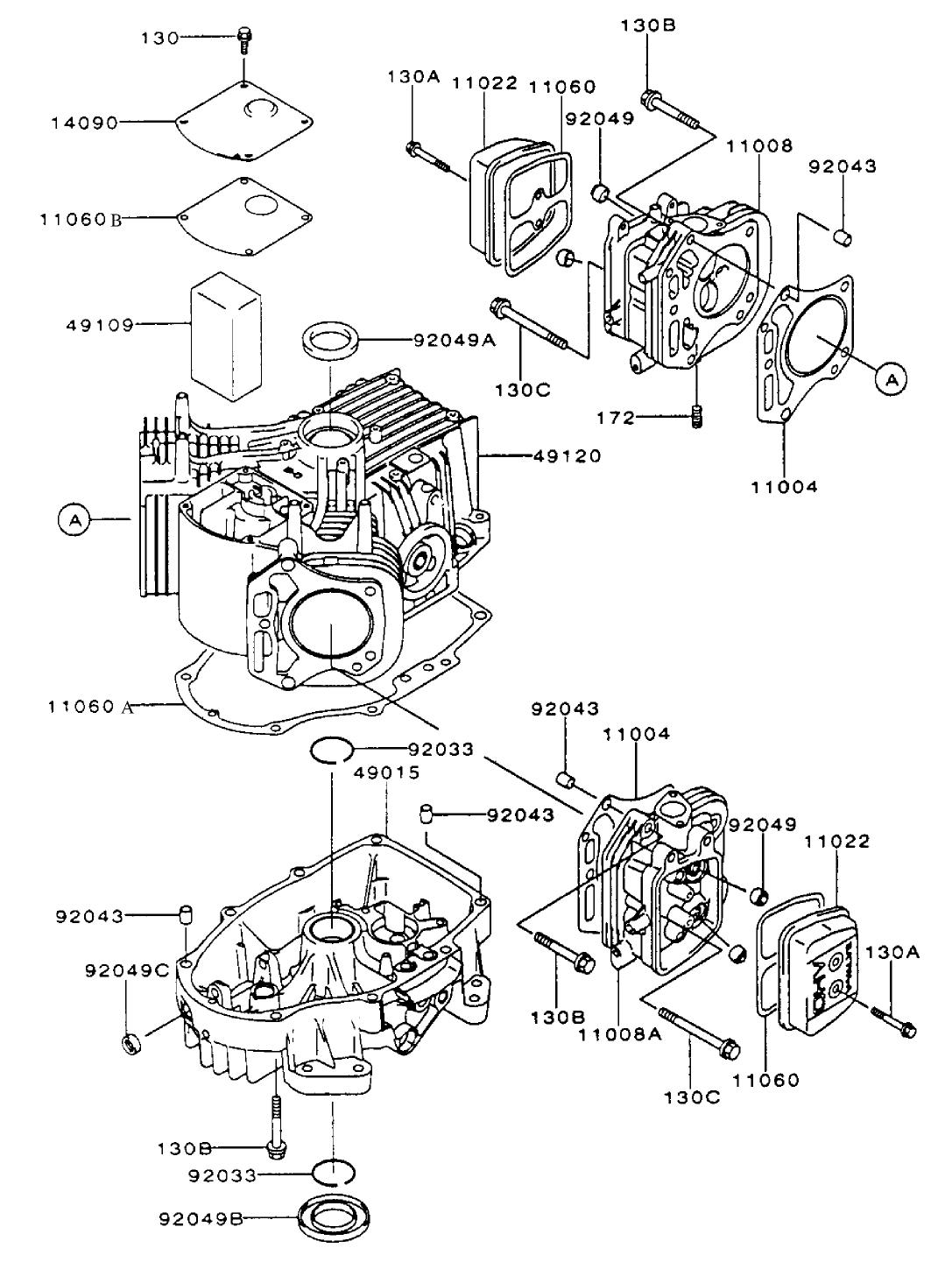 Cylinder/Crankcase Assembly Kawasaki FH500V-AS25