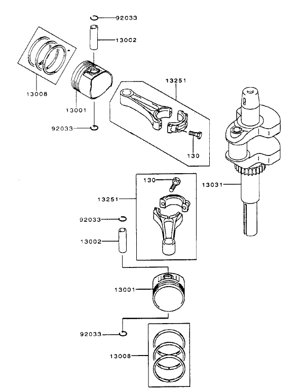 Piston/Crankshaft Assembly Kawasaki FH500V-AS25