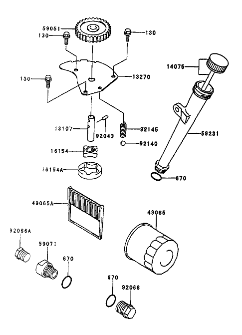 Lubrication-Equipment Assembly Kawasaki FH500V-AS25