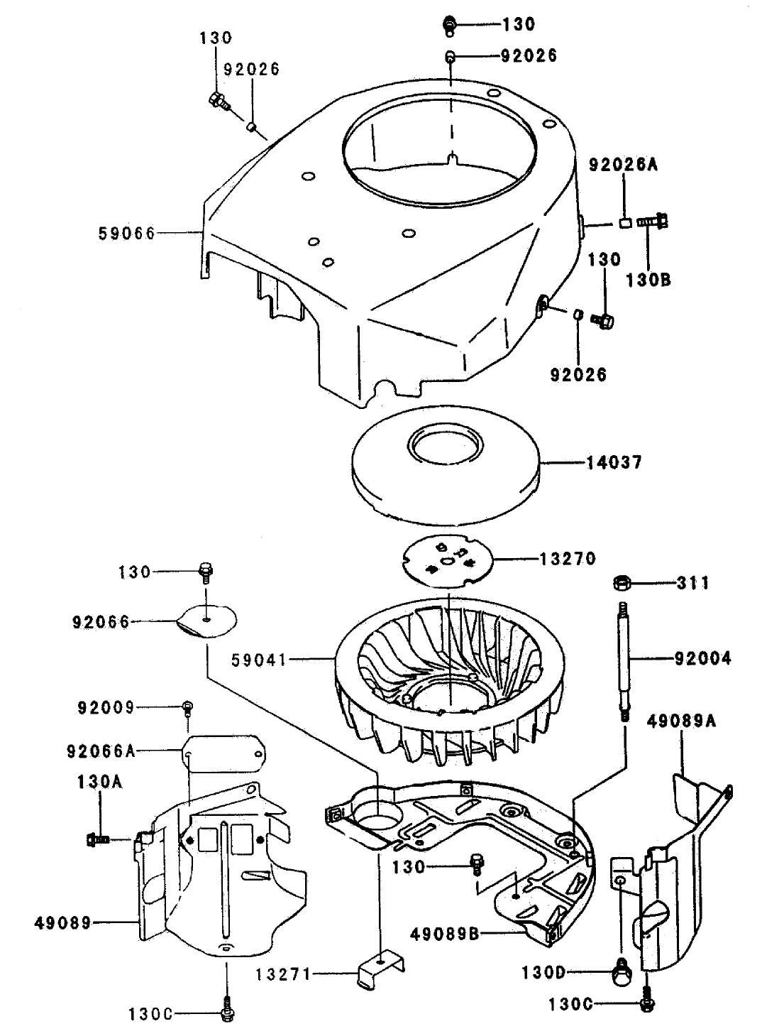 Cooling-Equipment Assembly Kawasaki FH500V-AS25