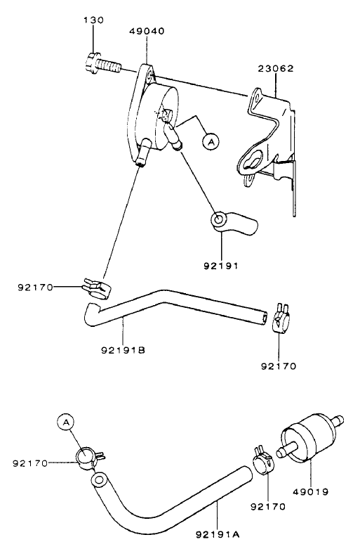 Fuel-Tank/Fuel-Valve Assembly Kawasaki FH500V-AS25