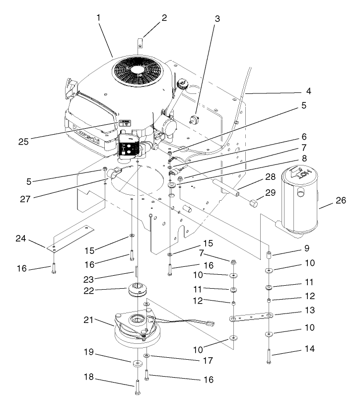 Engine and Clutch Assembly