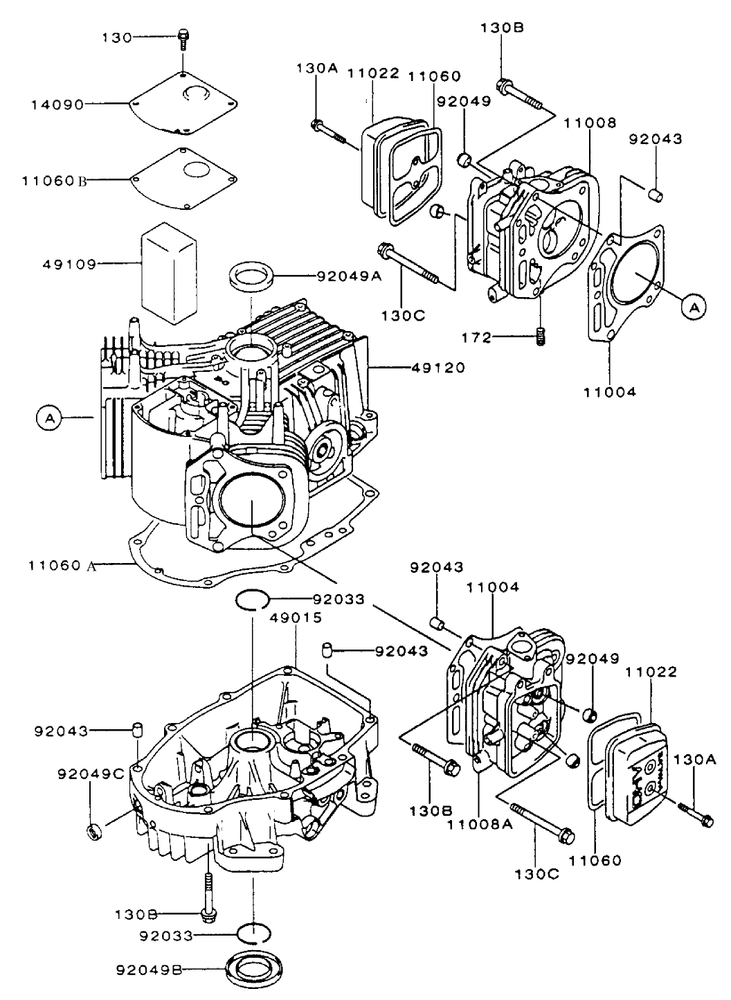 Cylinder/Crankcase Assembly (Continued) Kawasaki FH500V-AS25