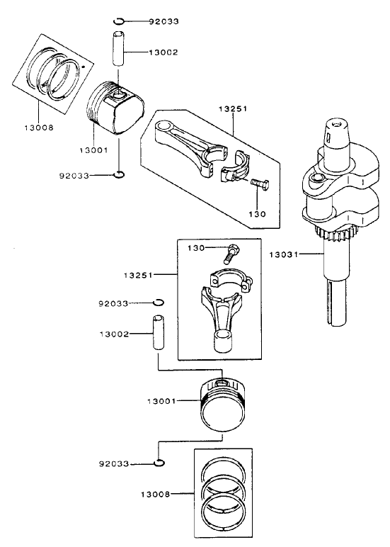 Piston/Crankshaft Assembly Kawasaki FH500V-AS25