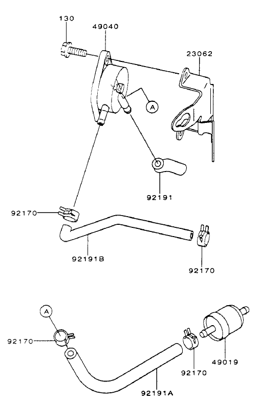 Fuel Tank/Fuel Valve Assembly Kawasaki FH500V-AS25