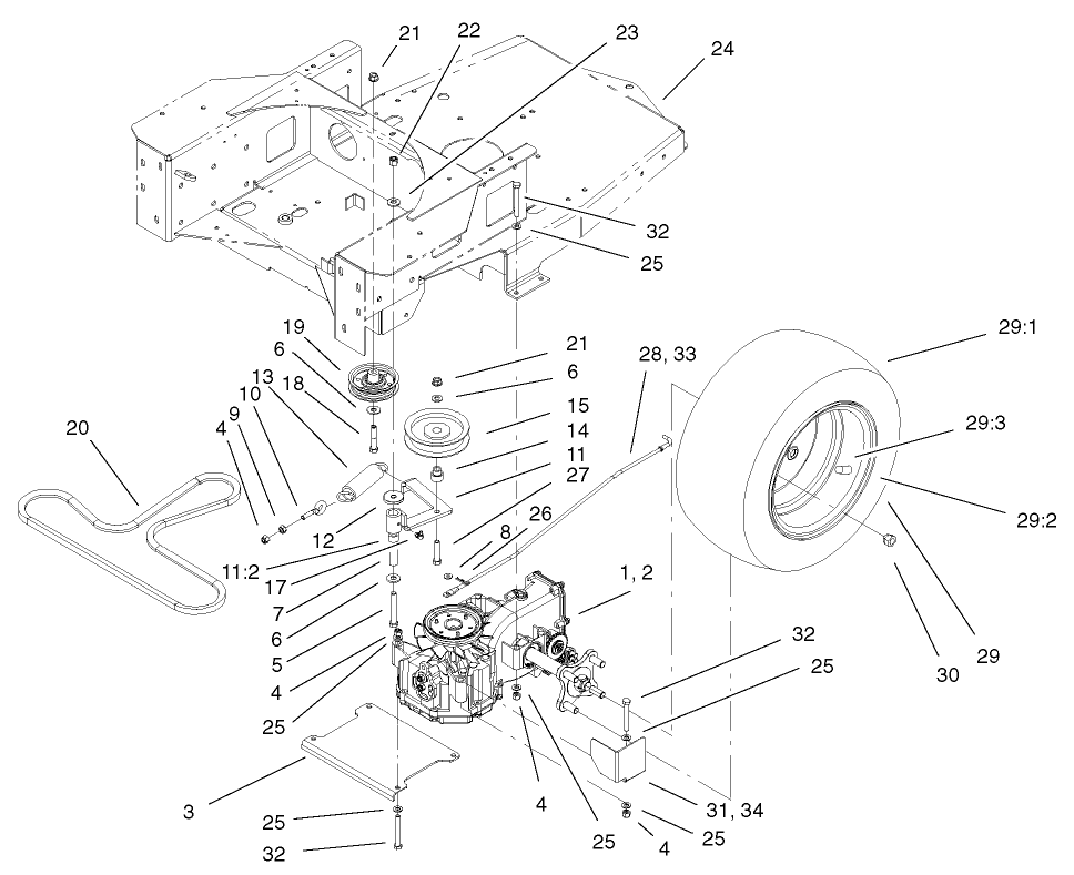 Hydro and Belt Drive Assembly