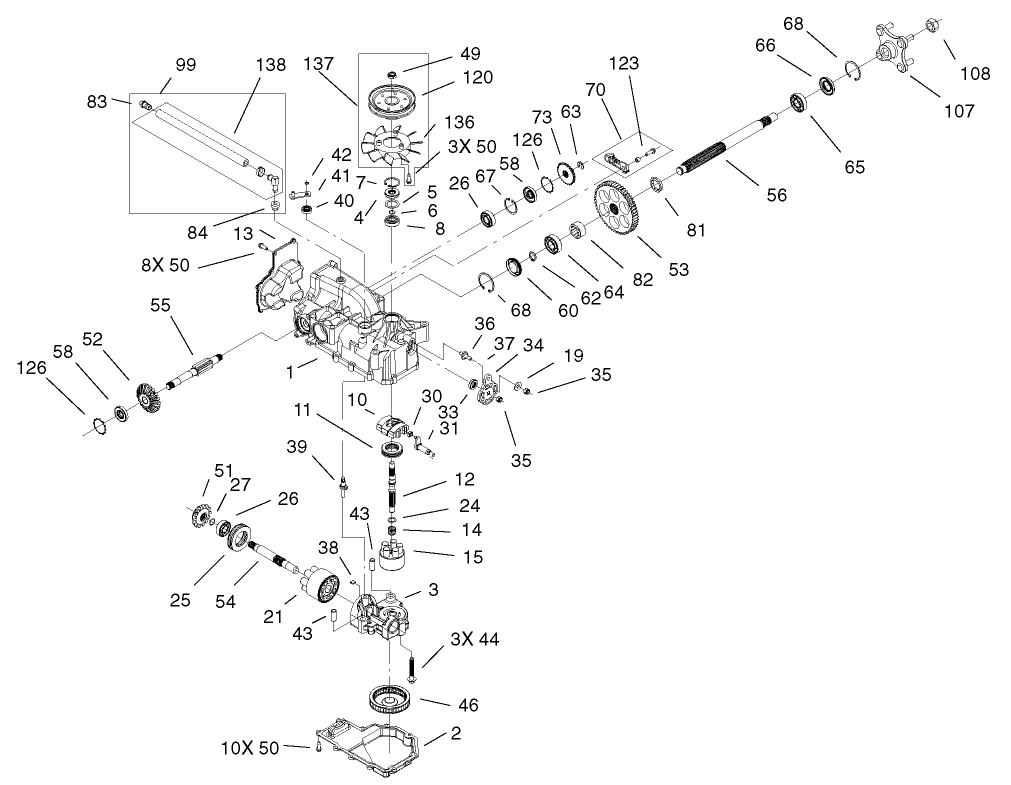 LH Hydro Transaxle Assembly No. 100-7361
