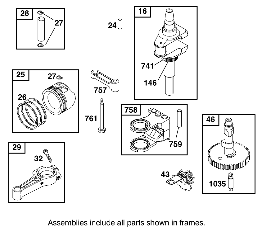Crankshaft Assembly Briggs and Stratton 311777-0117-E1