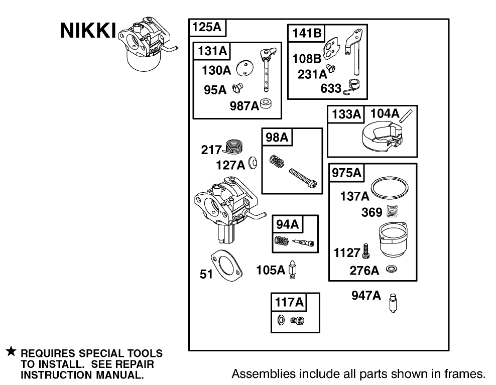 Carburetor Assembly Briggs and Stratton 311777-0117-E1