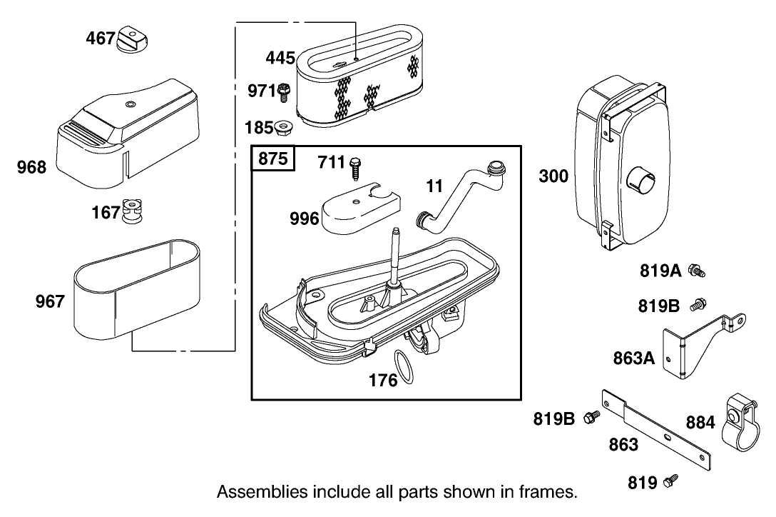 Air Cleaner Assembly Briggs and Stratton 311777-0117-E1