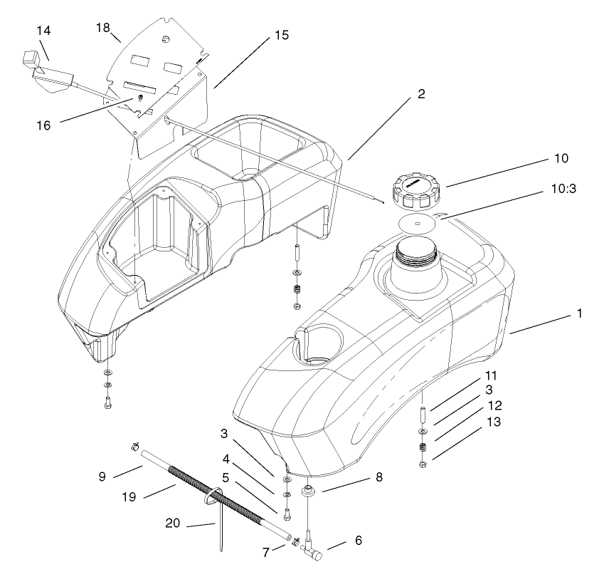 Fuel Tank and Control Pod Assembly