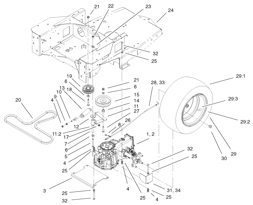 Hydro and Belt Drive Assembly
