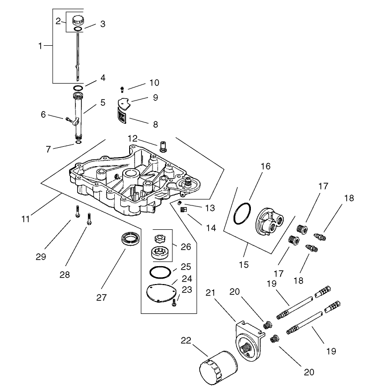 Oil Pan / Lubrication Assembly Kohler CV 490-27503