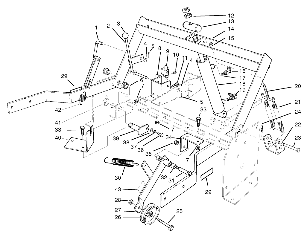 Parking Brake and Lift Frame Assembly