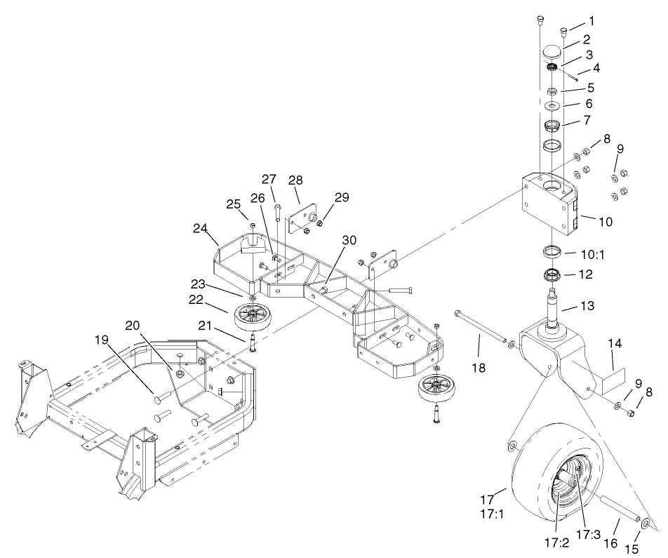 Tail Wheel and Bumper Assembly