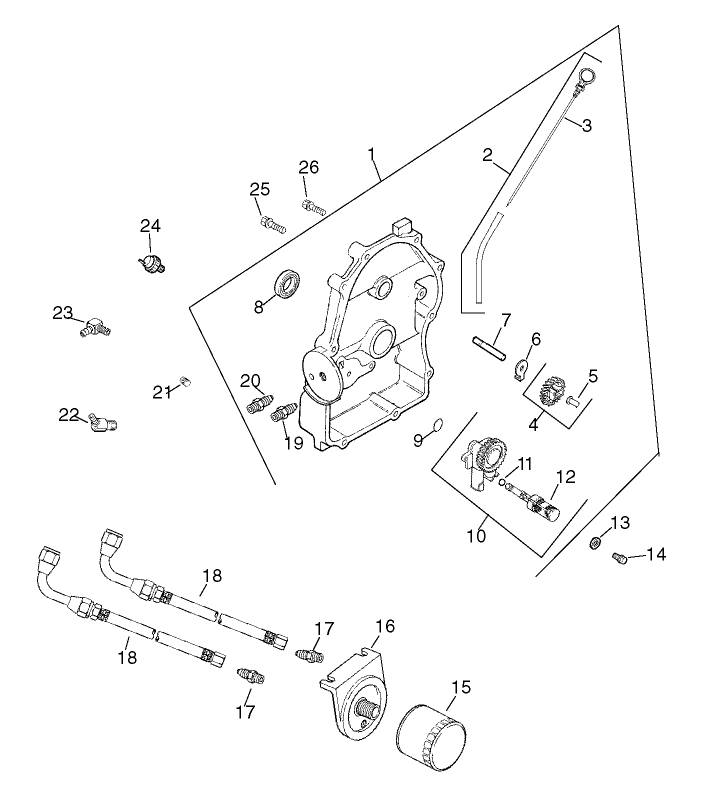 Group 3-Oil Pan/Lubrication Assembly Kohler CH20S PS-64675