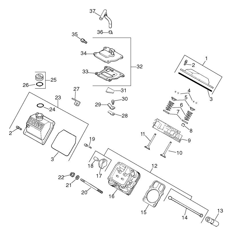 Group 4-Head/Valve/Breather Assembly Kohler CH20S PS-64675