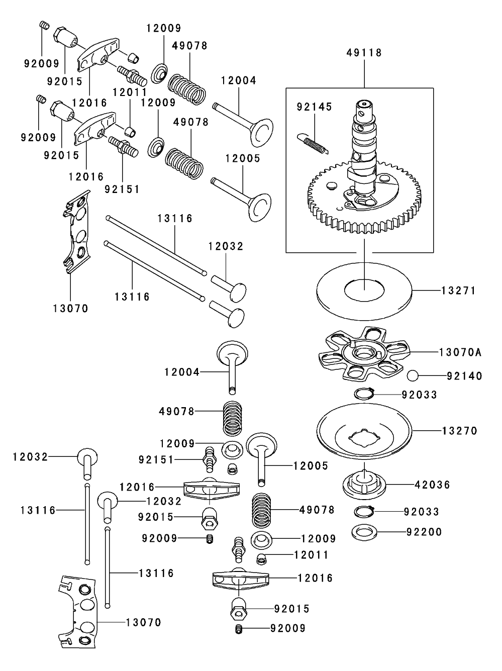 Valve / Camshaft Assembly  Kawasaki FH500V-AS36