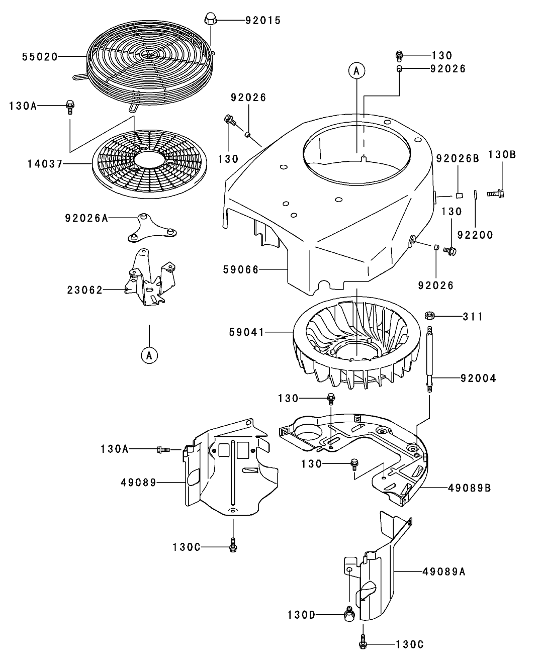 Cooling Equipment Assembly  Kawasaki FH500V-AS36