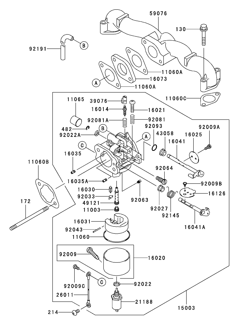 Carburetor Assembly  Kawasaki FH500V-AS36