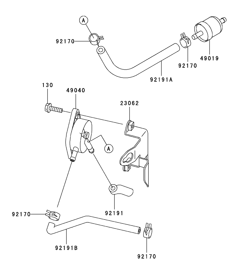 Fuel Tank / Fuel Valve Assembly  Kawasaki FH500V-AS36