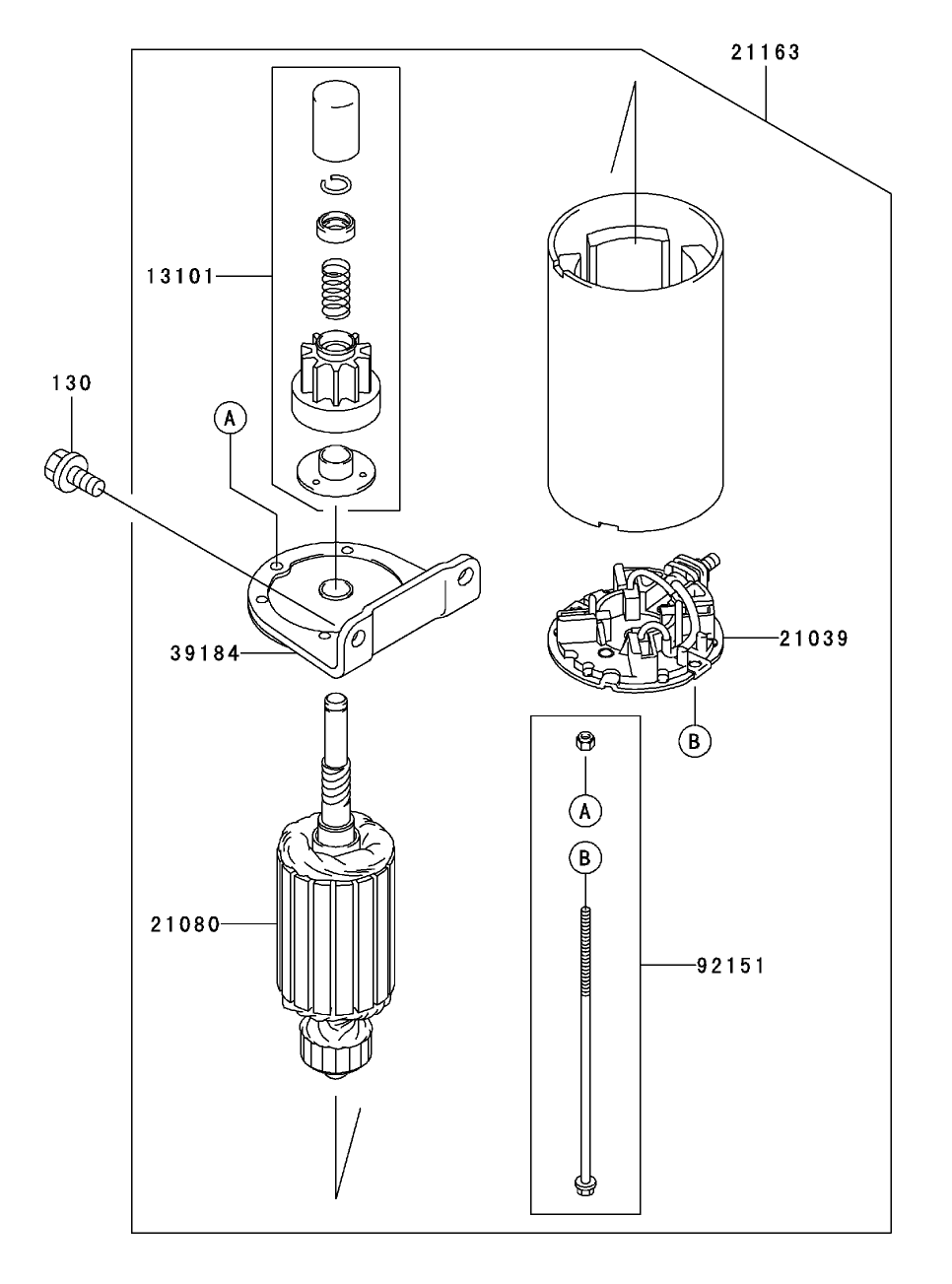 Starter Assembly  Kawasaki FH500V-AS36