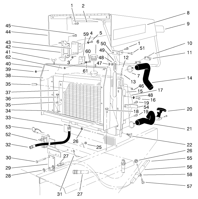 Radiator and Hood Assembly