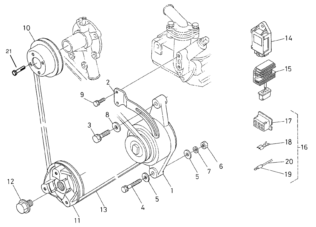 Dynamo and Pulley Assembly
