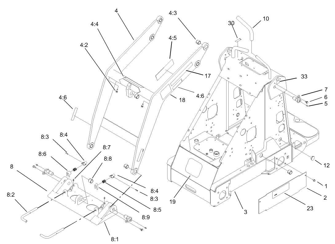 Frame and Loader Arm Assembly