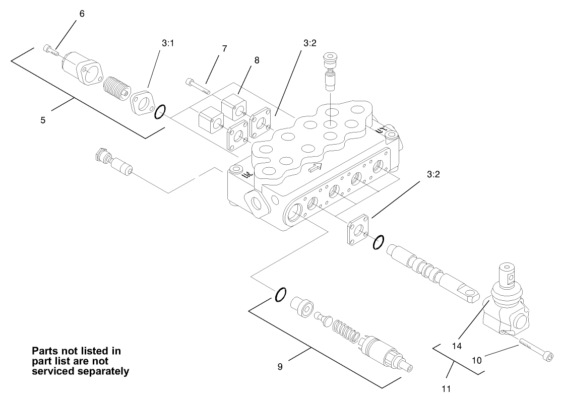 4-Spool Hydraulic Valve Assembly No. 99-3070