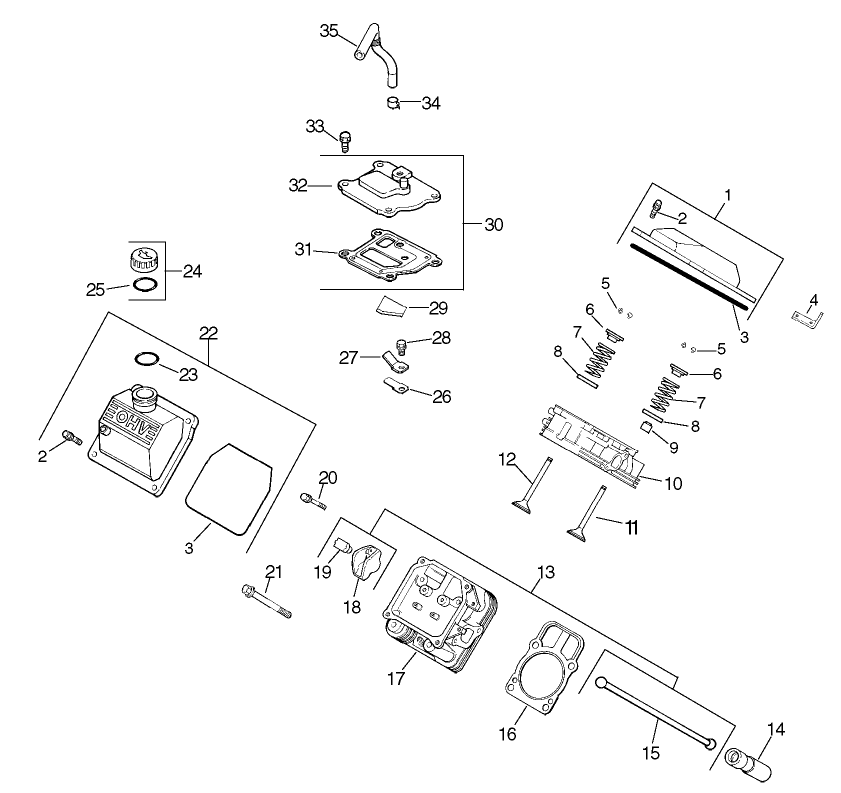 Head/Valve/Breather Assembly  Kohler CH20S-64667