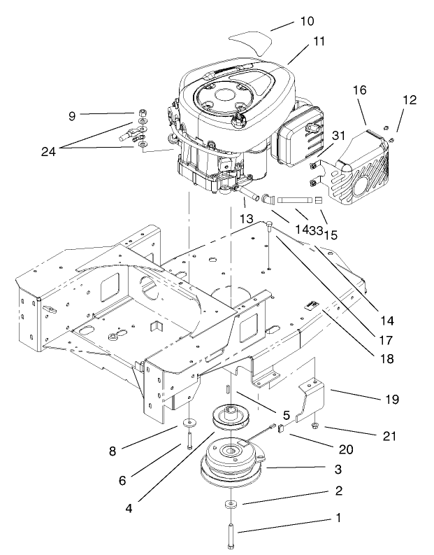 Engine and Clutch Assembly