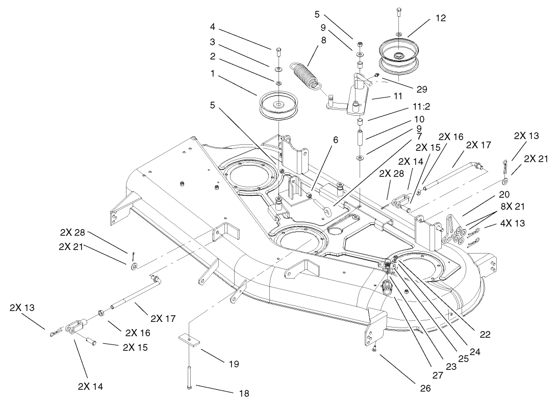 44in Deck Belt Drive and Lift Assembly