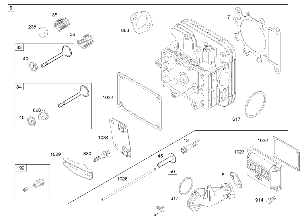 Cylinder Head Assembly  Briggs and Stratton 31E777-0126-E1