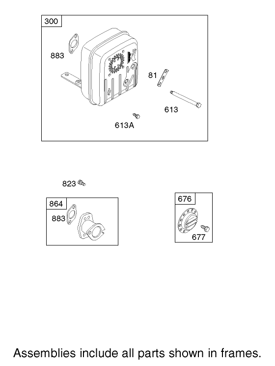 Muffler and Fuel Tank Assembly  Briggs and Stratton 31E777-0126-E1